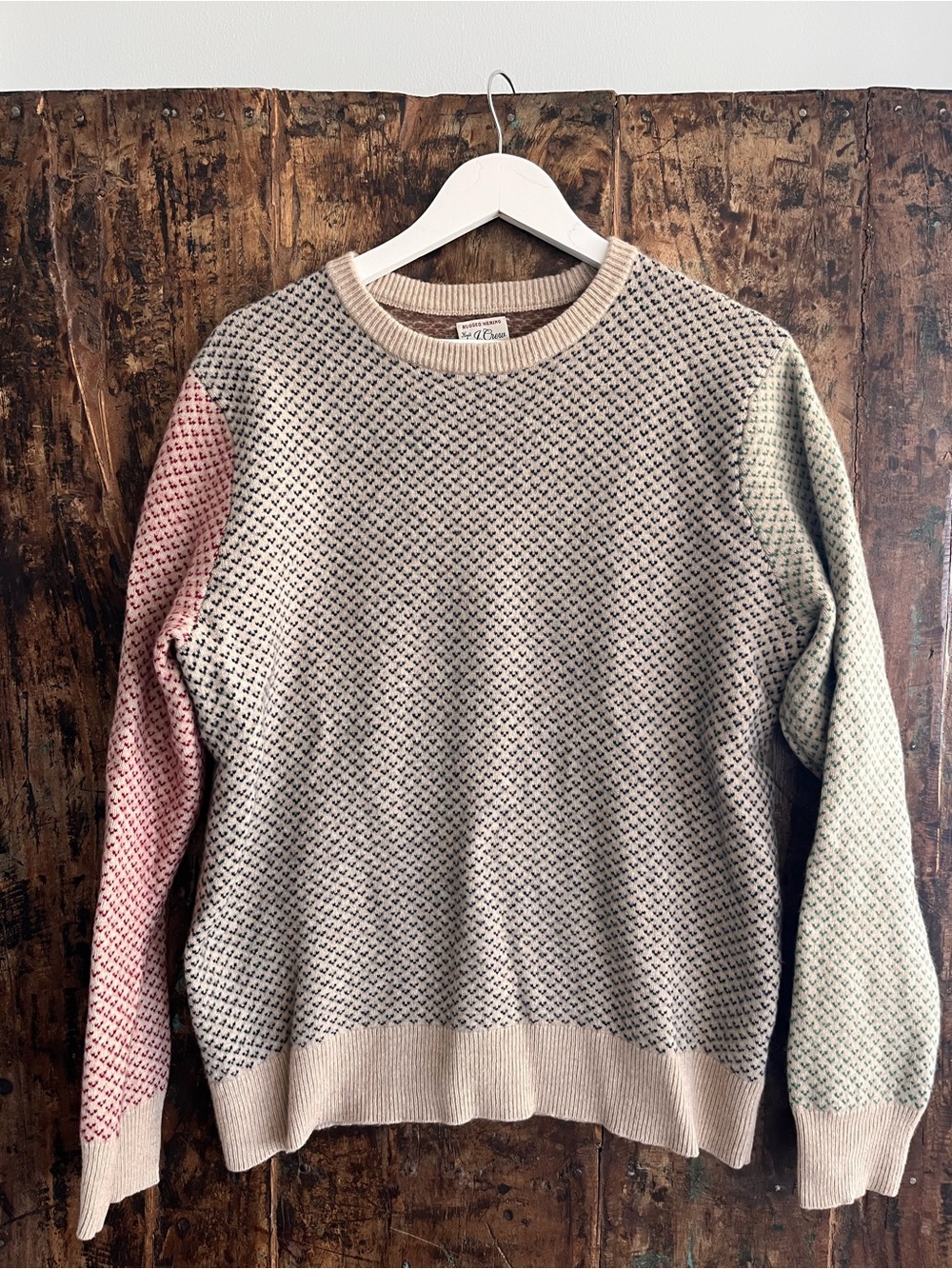 J. Crew Multicolor Merino Wool Crewneck Sweater L